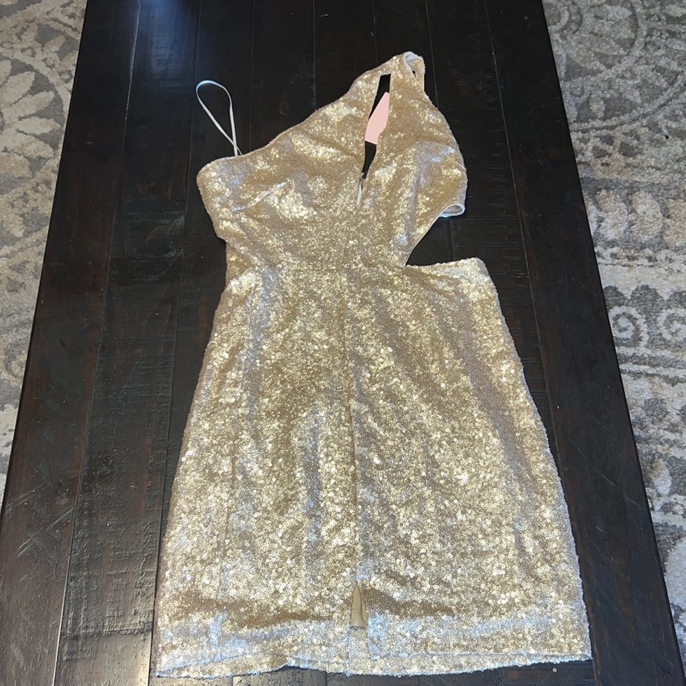 Gold cocktail dress